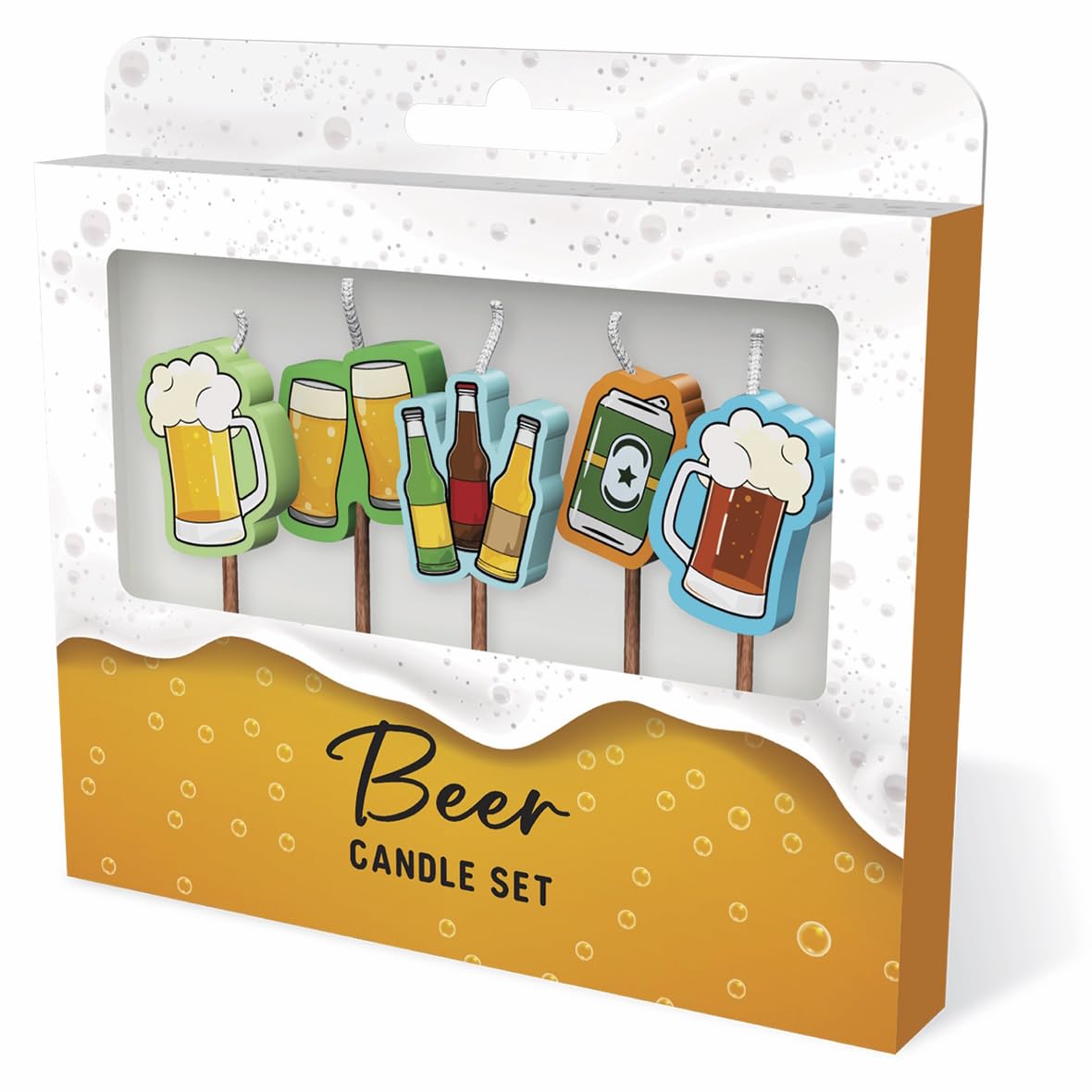 Global Journey Gifts Birthday Cake Celebration Adults Fun Novelty Candle Set (Beer)