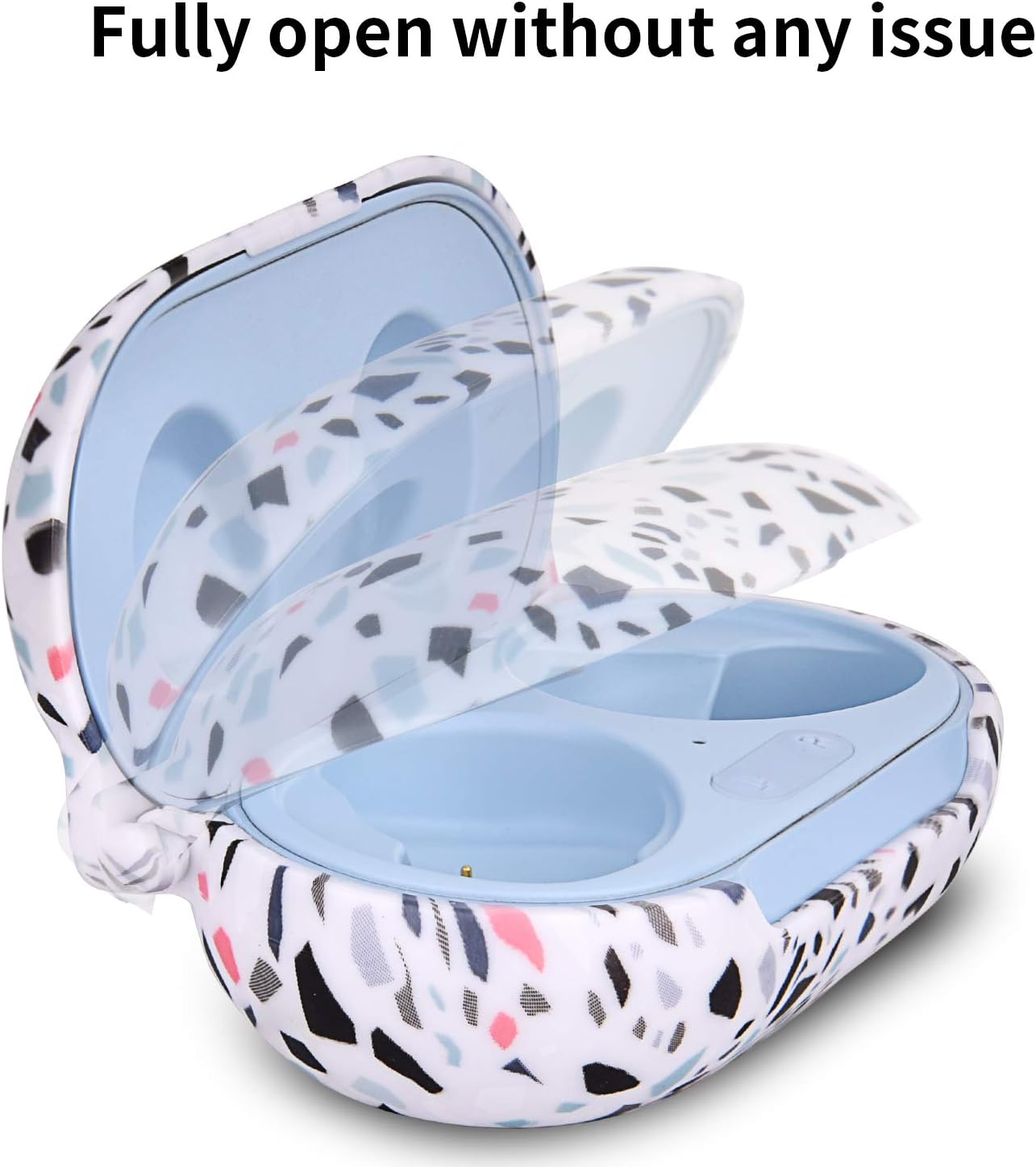 CAGOS Compatible with Galaxy Buds+ Plus Case (2020) Cute Protective Hard Skin Case Cover for Samsung Galaxy Buds Plus Wireless Earbuds Case with Carabiner for Girl Women (NOT for Buds 2019) - Gravel