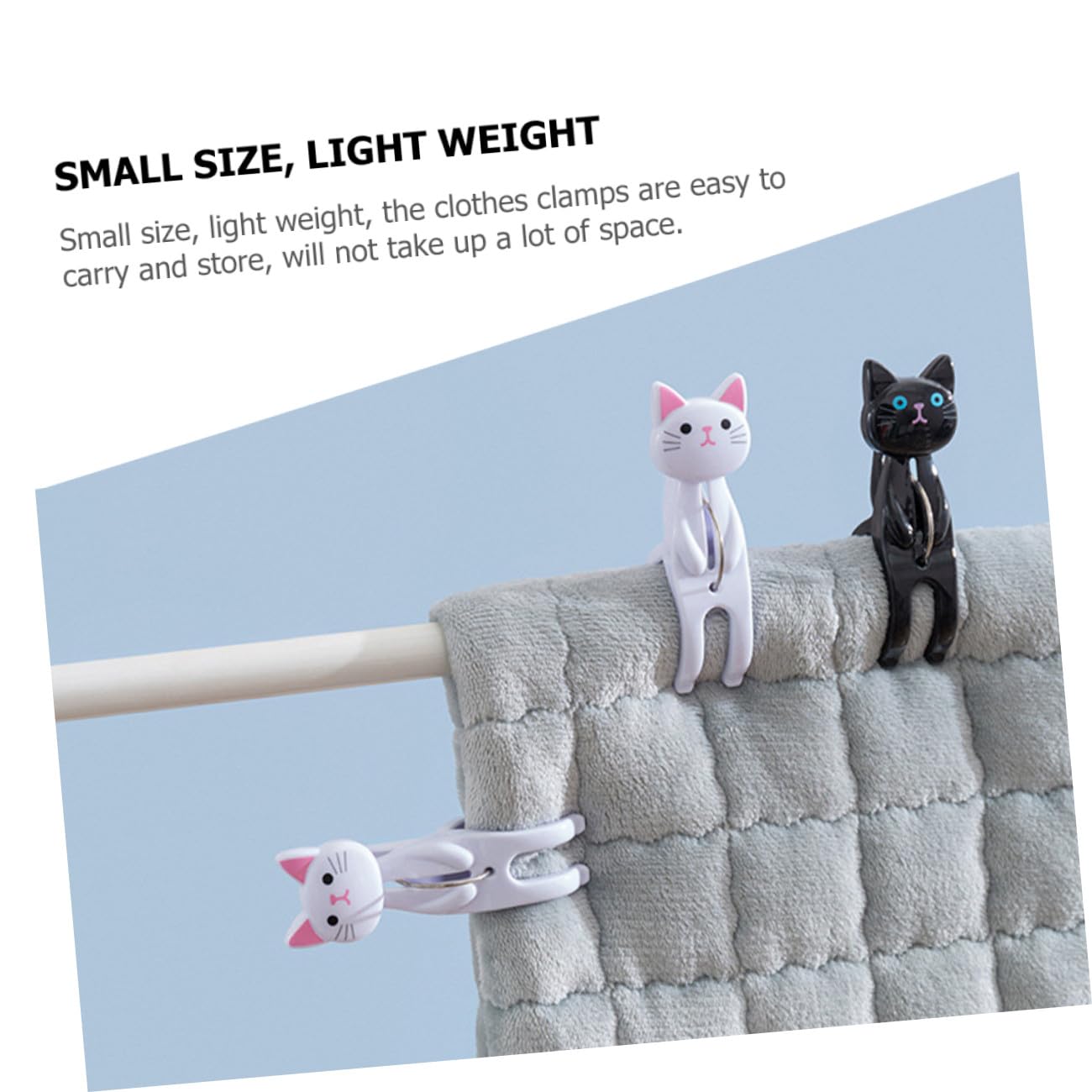 Zerodeko 4er-Sets Robuste Winddichte Wäscheklammern Für Steppdecken Wäscheklammern Aus Kunststoff Zum Trocknen Von Handtüchern Matratzenheber Cartoon-Katzen-Design Leicht 4 Stück X 4