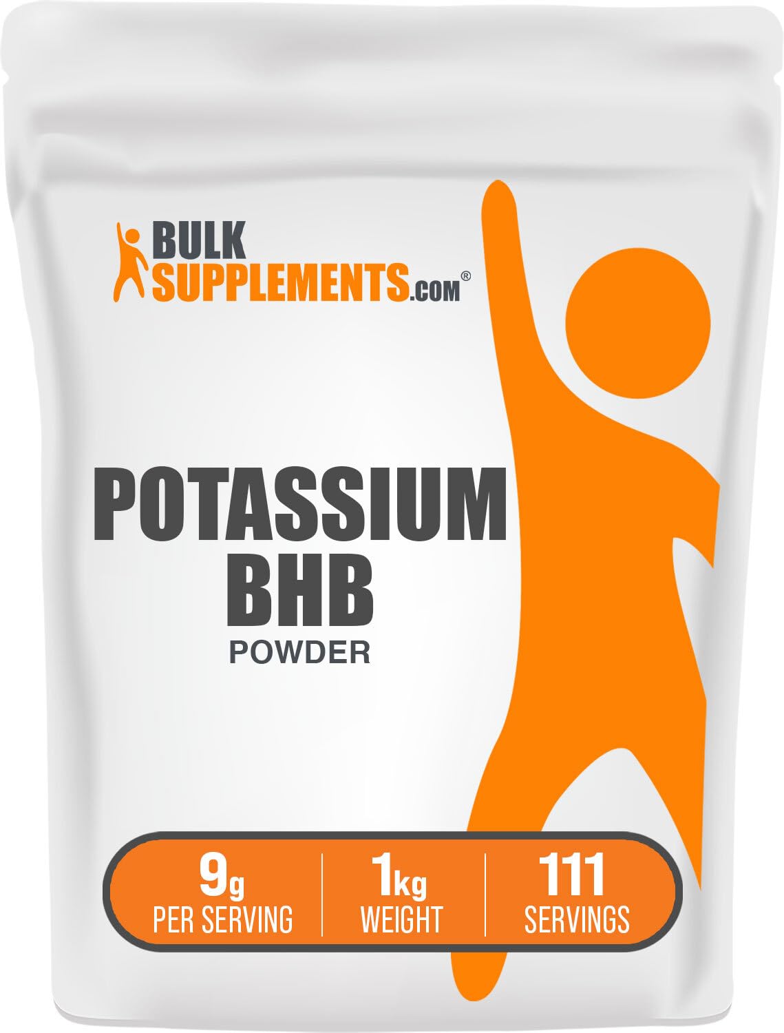 BulkSupplementscom Potassium BHB Powder - Beta-HydroxyButyrate Powder, BHB Supplement - Unflavored & Gluten Free, 9g per Serving, 1kg (2.2 lbs) (Pack of 1)