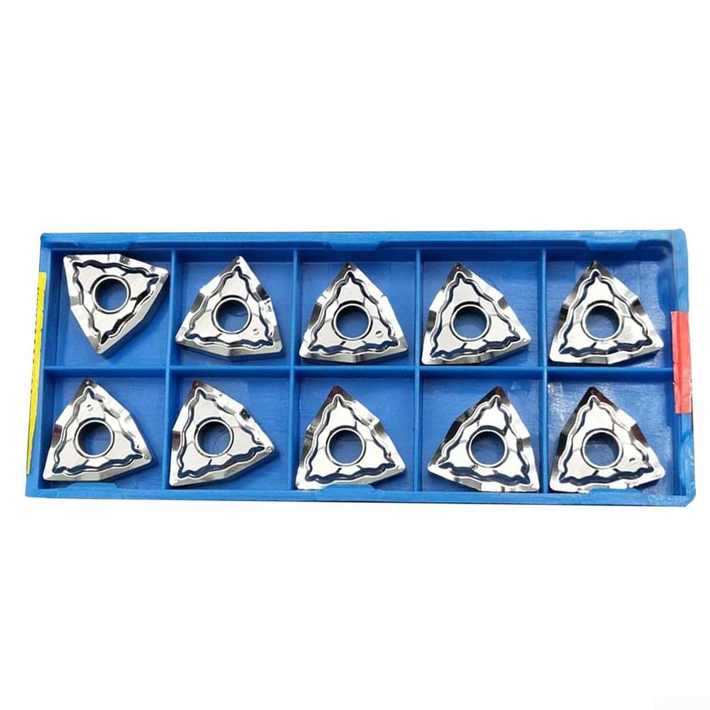 Lot de 10 plaquettes de tournage en carbure cémenté WNMG080408 WNMG 080408 Outil de tour pour semi-finition en acier