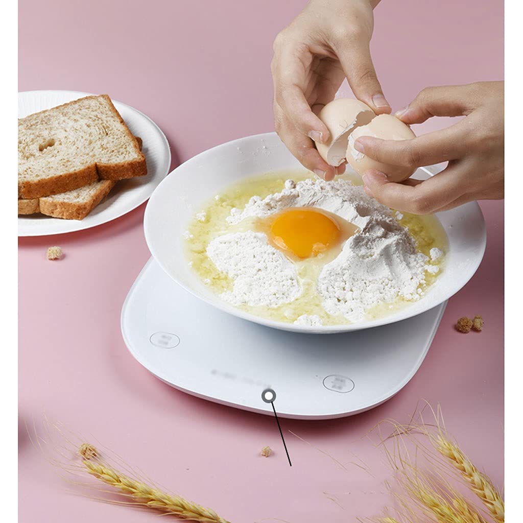 Básculas de Cocina Escala de Cocina, Escala de Alimentos, Adecuado for cocinar for Hornear, Preparación de Comidas, Escala de Gramos electrónicos de 0.2 g / 5kg, Blanco Escala de café