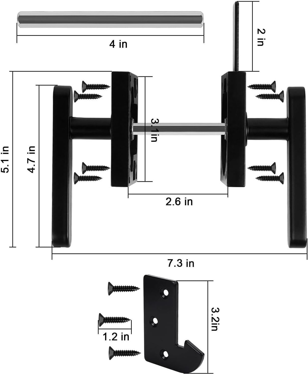 bnf® Double Side Gate Latch Swinging Door Latch for Basement Terrace Wooden Fence|Home & Garden | Home Improvement |Other Door Hardware|1 Double Side Gate Latch