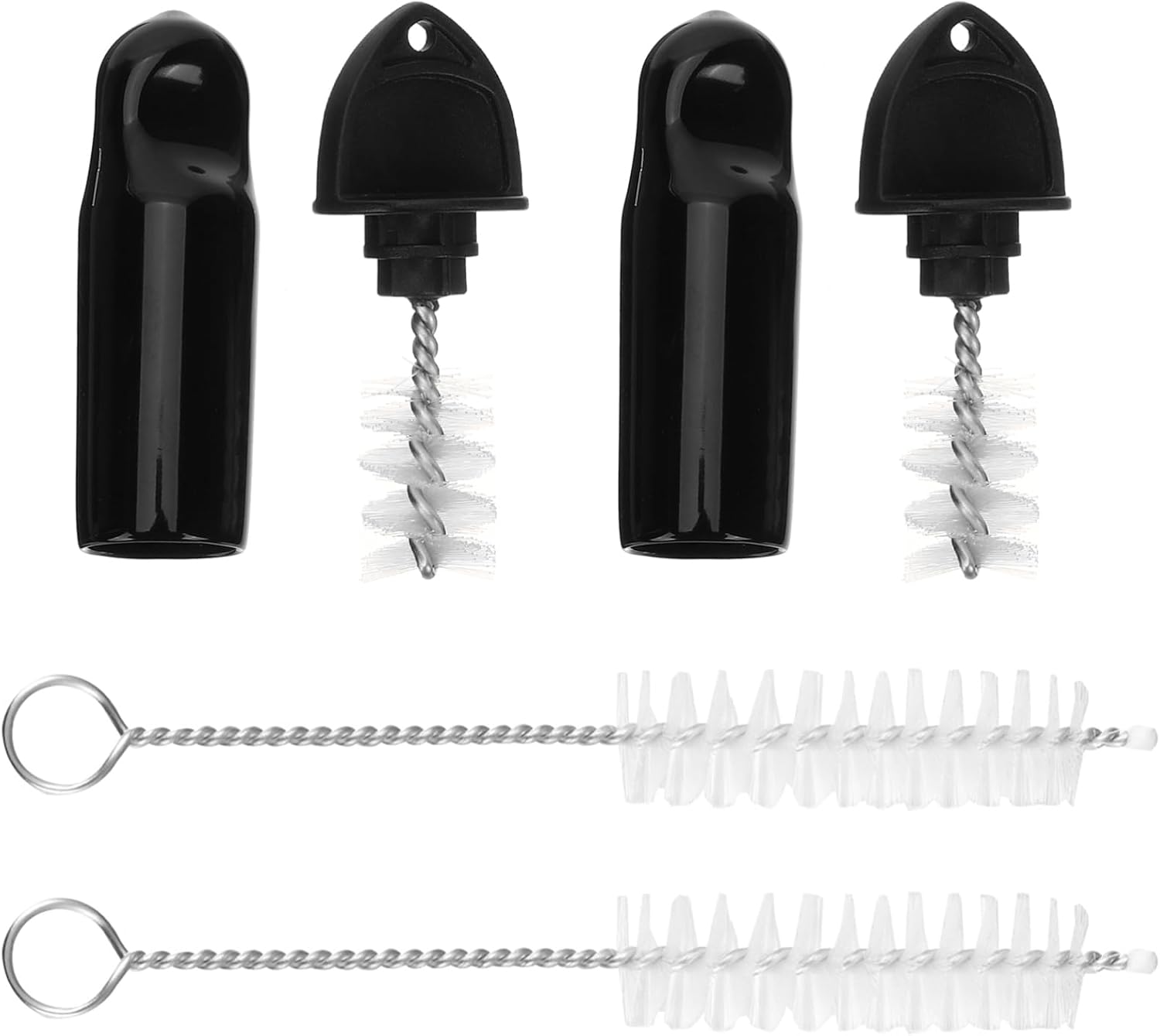 2sets Steel Beer Faucet Covers Draft Beer Plug Kit Easy to Install Tap Caps Home Brewing Cleaning Tools Faucet Cleaning Brush
