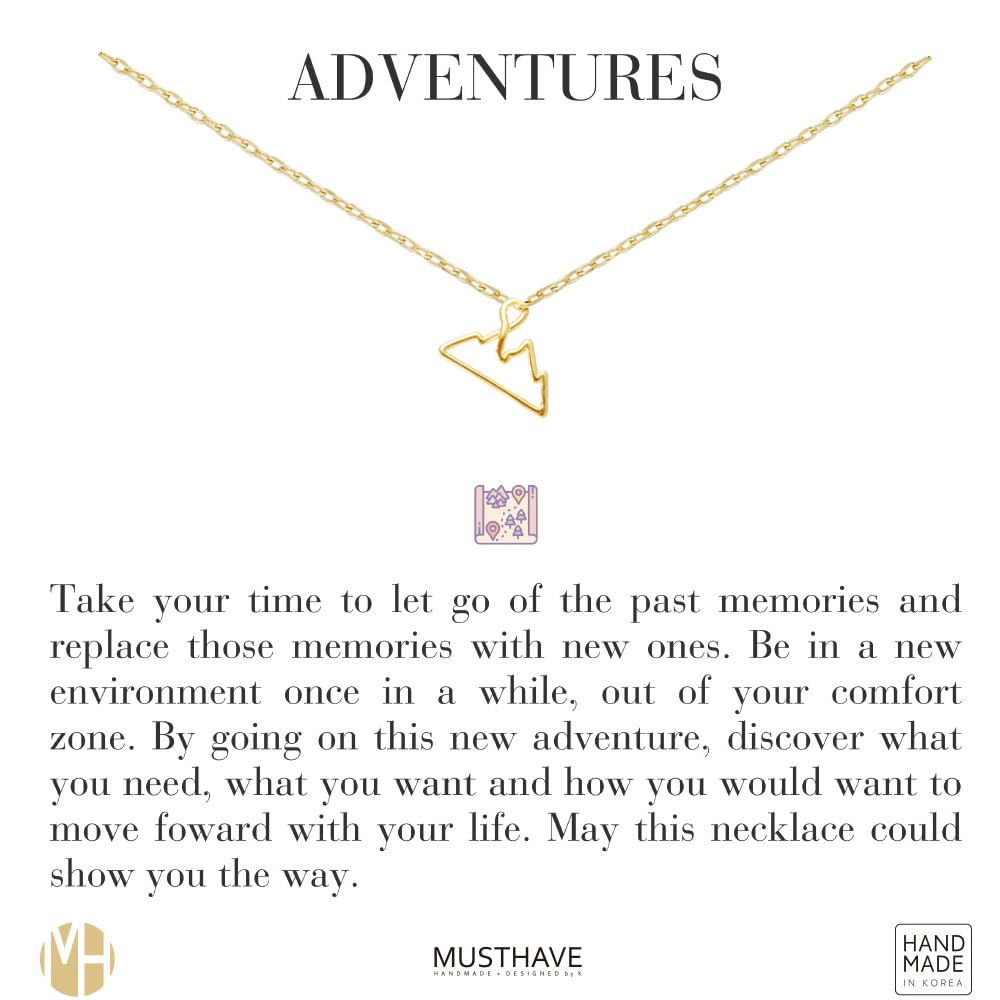 Outline Mountain Necklace, MUSTHAVE 18K Gold Plated Simple Line Mountain Necklace, Minimalist Hiking Jewelry, Adventure Inspired Pendant, Dainty