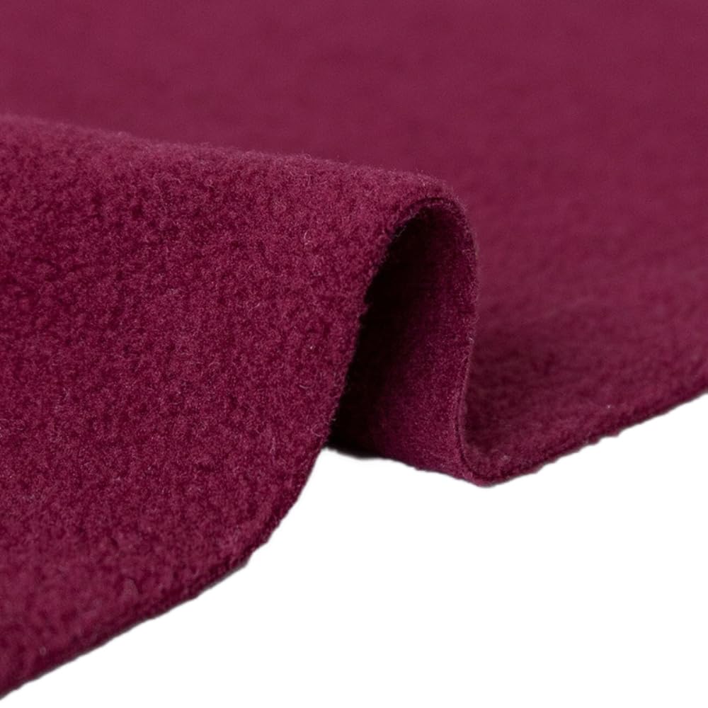 3m Polarfleece Stoff Meterware 160 cm breit Elastischer Polyester Bekleidungsstoffe Fleece Stoff Dekostoff Kuschelfleece Für DIY Nähen Basteln Kleidung Innenfutter Heimtextilien,Weinrot