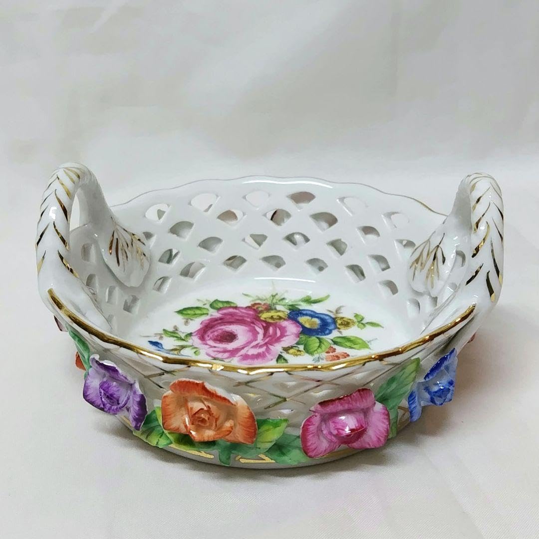 ♥♥ヨーロピアンラブ♥♥花柄陶器小物入れ 蓋付き Amazon.co.jp: ヨーロピアンラブ 小物入れ 陶器 バスケット : ホーム