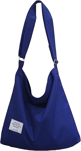 Covelin - Bolso de hombro de lona para mujer, clásico, informal, estilo bohemio, bolso de mano o cruzado, tamaño grande