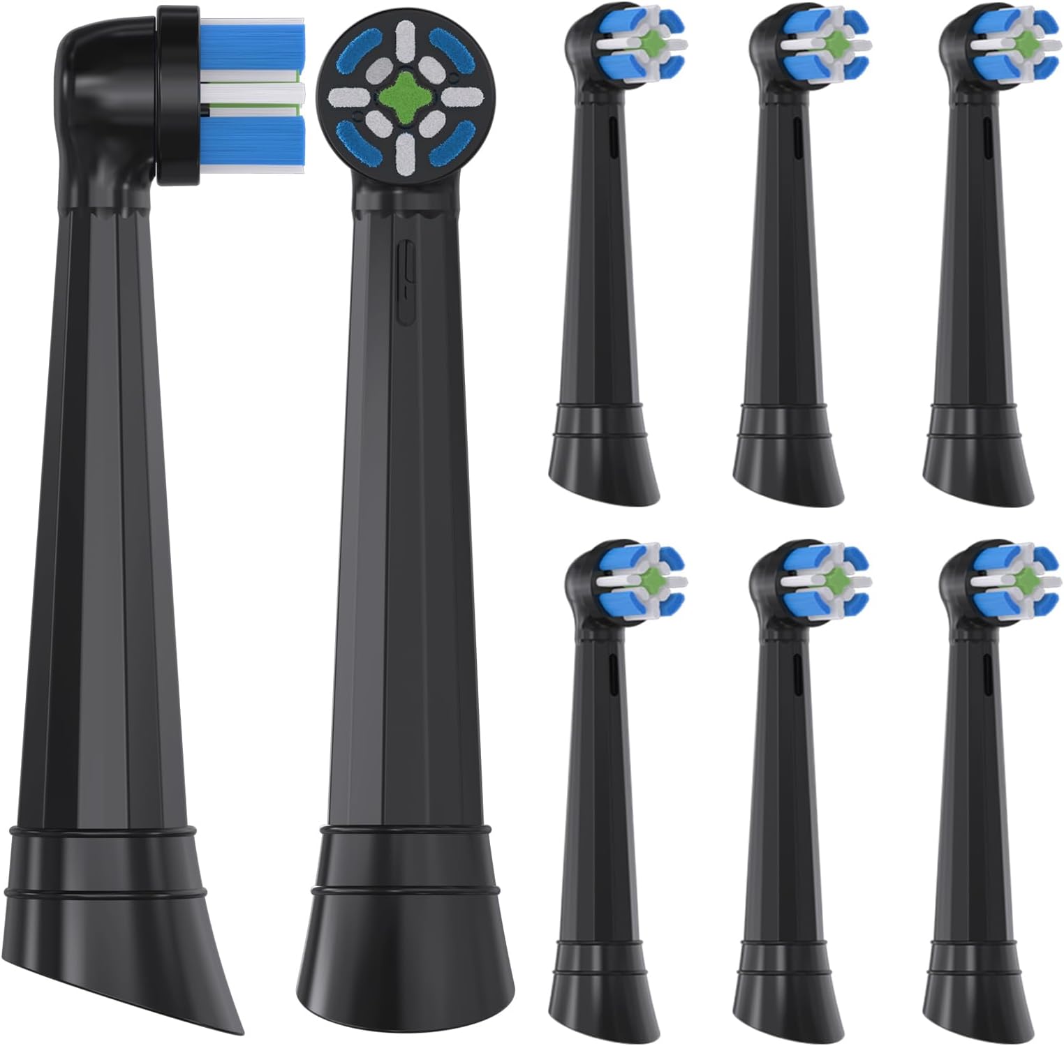 Compatible with Oral-B iO 3/4/5/6/7/8/9/10 Series Ultimate Clean Electric Toothbrush Replacement Brush Heads,for Oral-B iO Electric Toothbrush,10 Pack (8 Pack-Black)