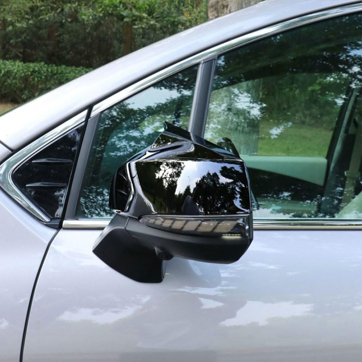 2pcs for Toyota Sienna 2021 2022 2023 2024 Front Rearview Mirror Cover Trim, Right Passenger Left Driver Side Door Wing Mirror Protect Decorate Exterior Decoration Accessories (Glossy Black)