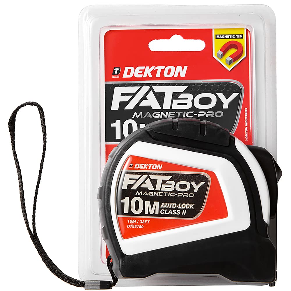 Dekton Fatboy Magnet Tape Measure 10m x 25mm, WHITE / BLACK, 10 m - Image 2