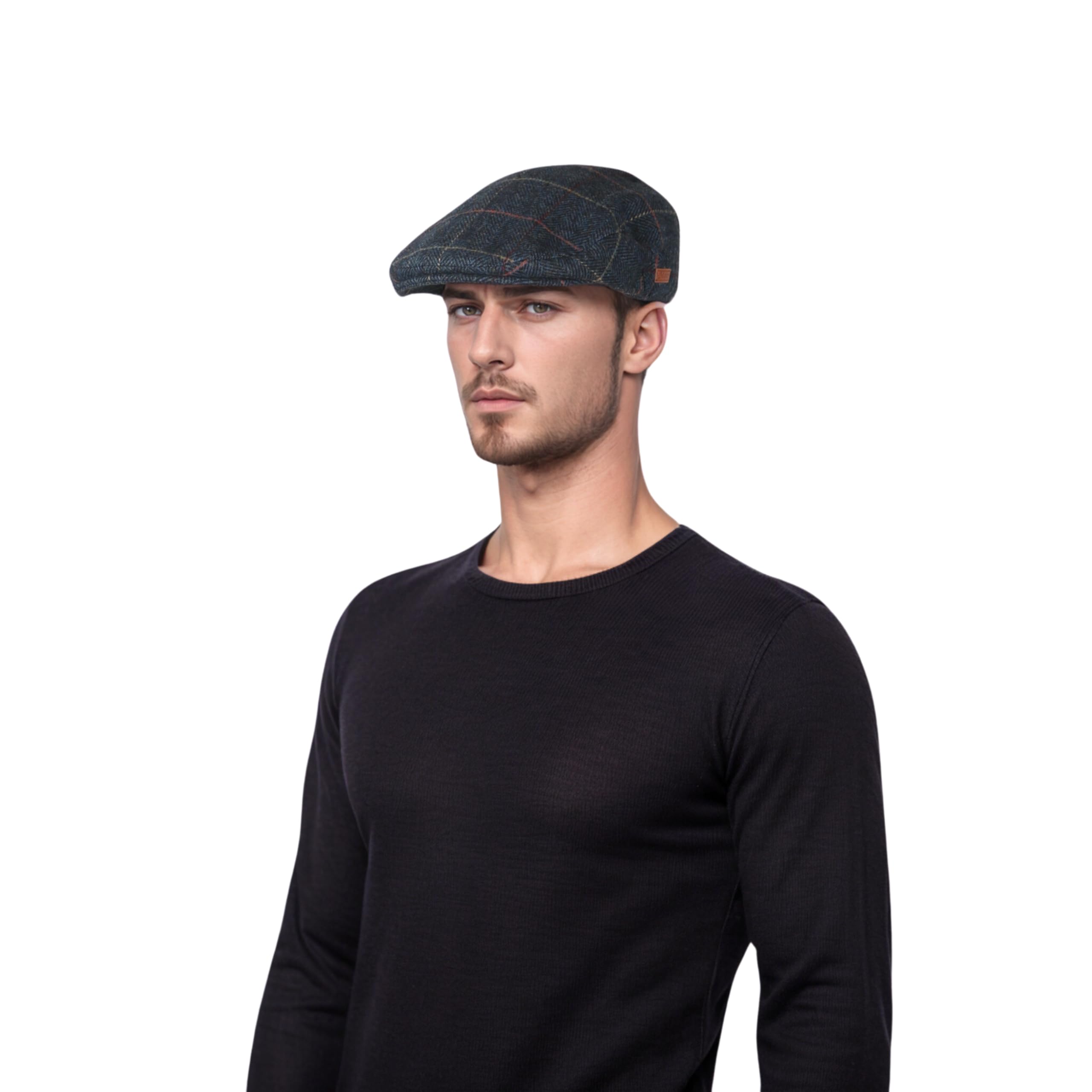 Men’s Flat Cap | Classic British Tweed Herringbone Newsboy Hat | Golf, Winter & Summer Wear | Breathable Wool Blend | Fitted Ivy Cap for Casual, Outdoor, Driving & Formal Use