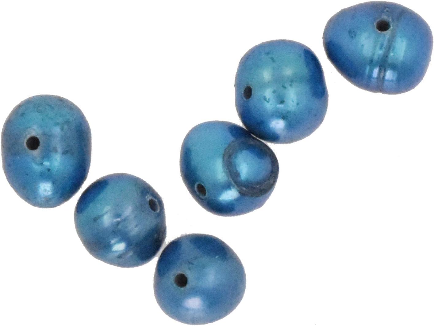 Mudra Crafts Oval Turquoise Freshwater Cultured Pearl Beads 8mm – Loose Potato-Shaped Natural Freshwater Pearl Beads for Jewelry Making - Bulk Freshwater Pearls for Jewelry Making 600 PCs