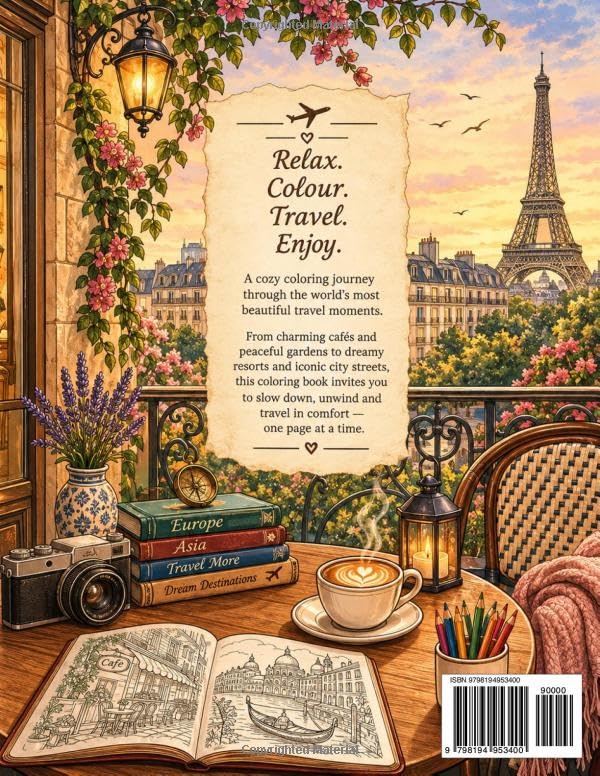 Cozy Travel: A Relaxing Coloring Journey Around The World image 3