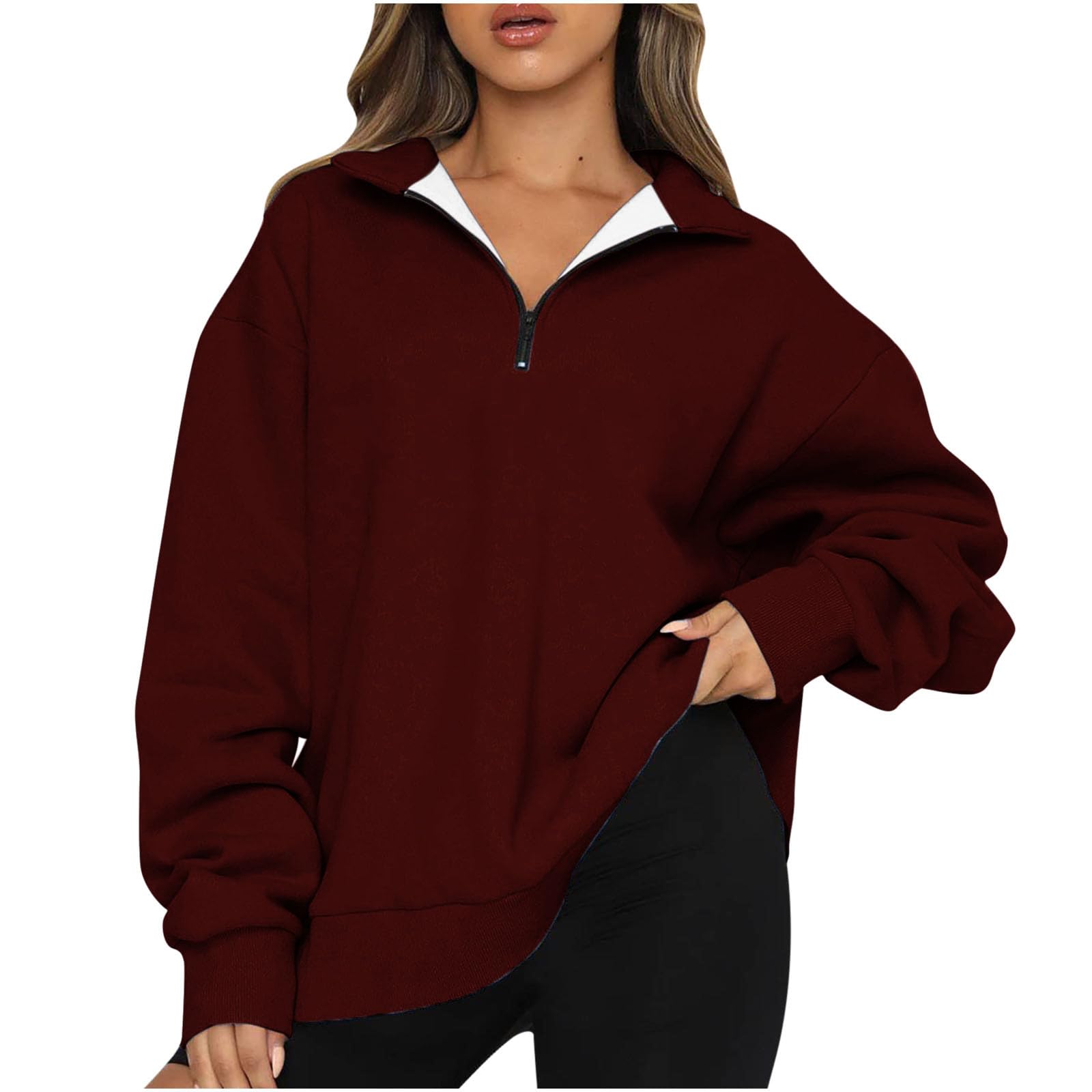 DOLKFUWomens Oversized Dupes Scuba Hoodie Pullover Sweater Long Sleeve Hoodie Sweatshirt Trendy Winter Y2K Ouffits Clothes