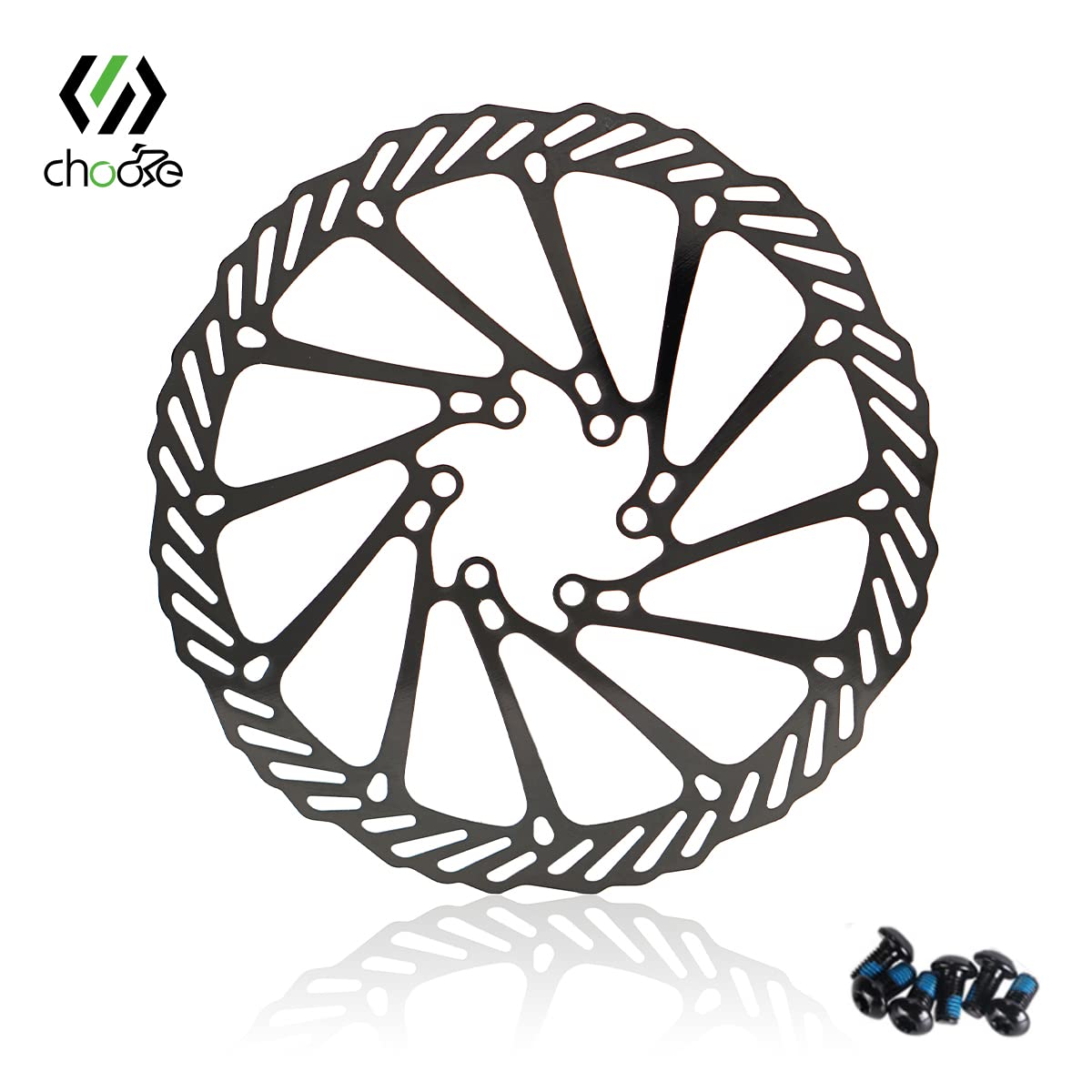 Chooee Rotor de freno de disco para bicicleta de montaña, 160 mm, 180 mm, 203 mm, 2 unidades, color azul