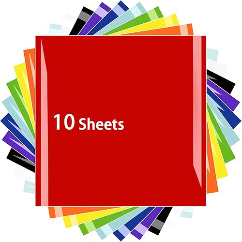 Miniatura 2 de AHIJOY Paquete de 10 láminas de vinilo brillante de 12 x 12 pulgadas, paquete de 10 láminas de vinilo brillante para Cricut, manualidades, tazas,