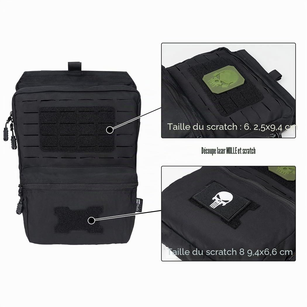 Sac d'hydratation Tactique Molle pour Sac d'hydratation de Vessie d'eau d'hydratation 2L 500D Nylon