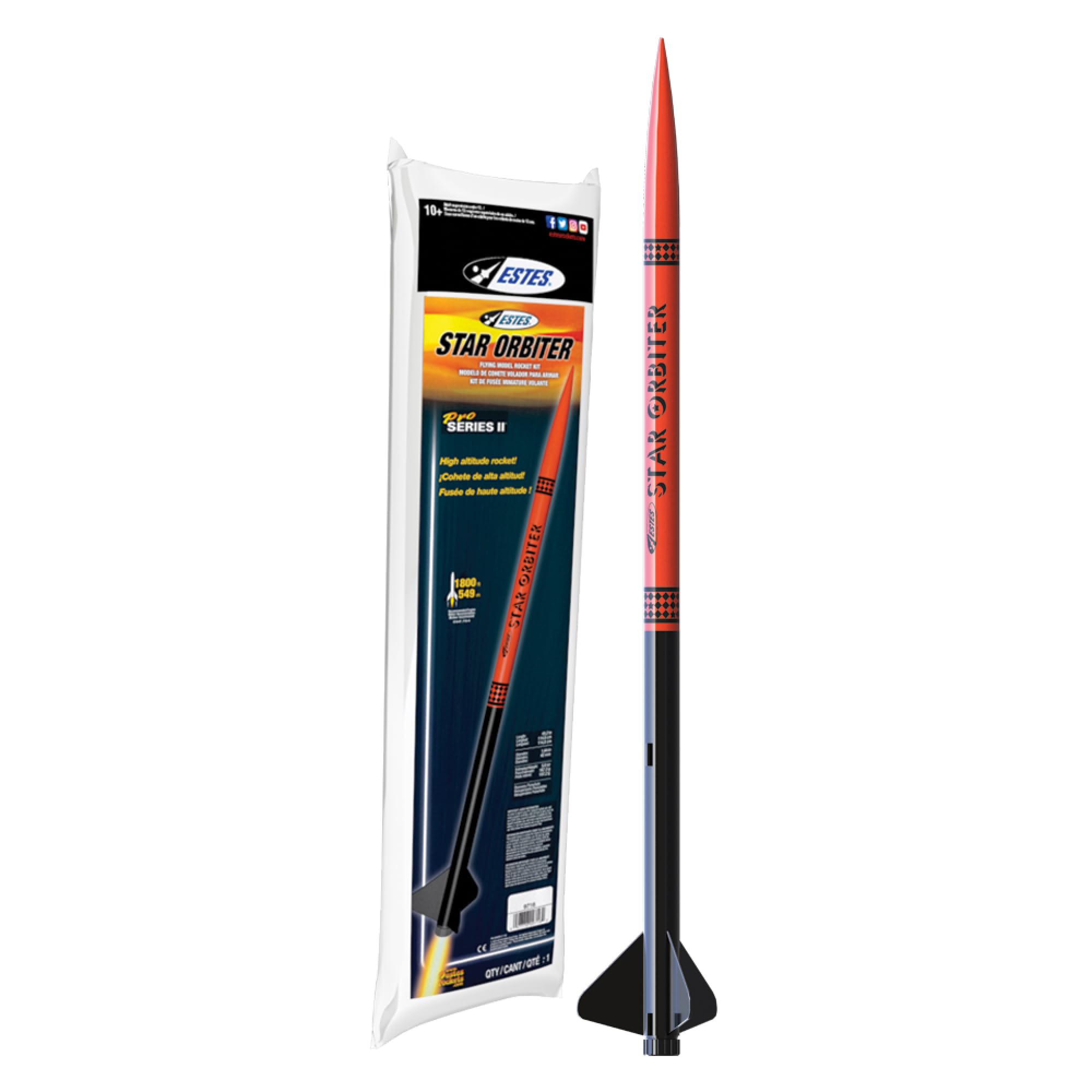Estes 9716 Pro Series II Star Orbiter Model Rocket Kit, Intermediate Flying-Rocket-Model Kit for Ages 10+