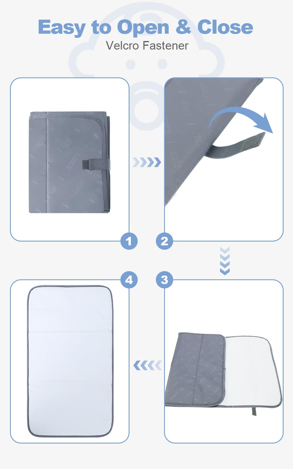 Lekebaby Pliable Matelas a Langer de Voyage, Tapis à Langer pour Bébé,Impermeable Portable Tapis a Langer Bebe pour Maison Extérieur Voyage(70x40cm)