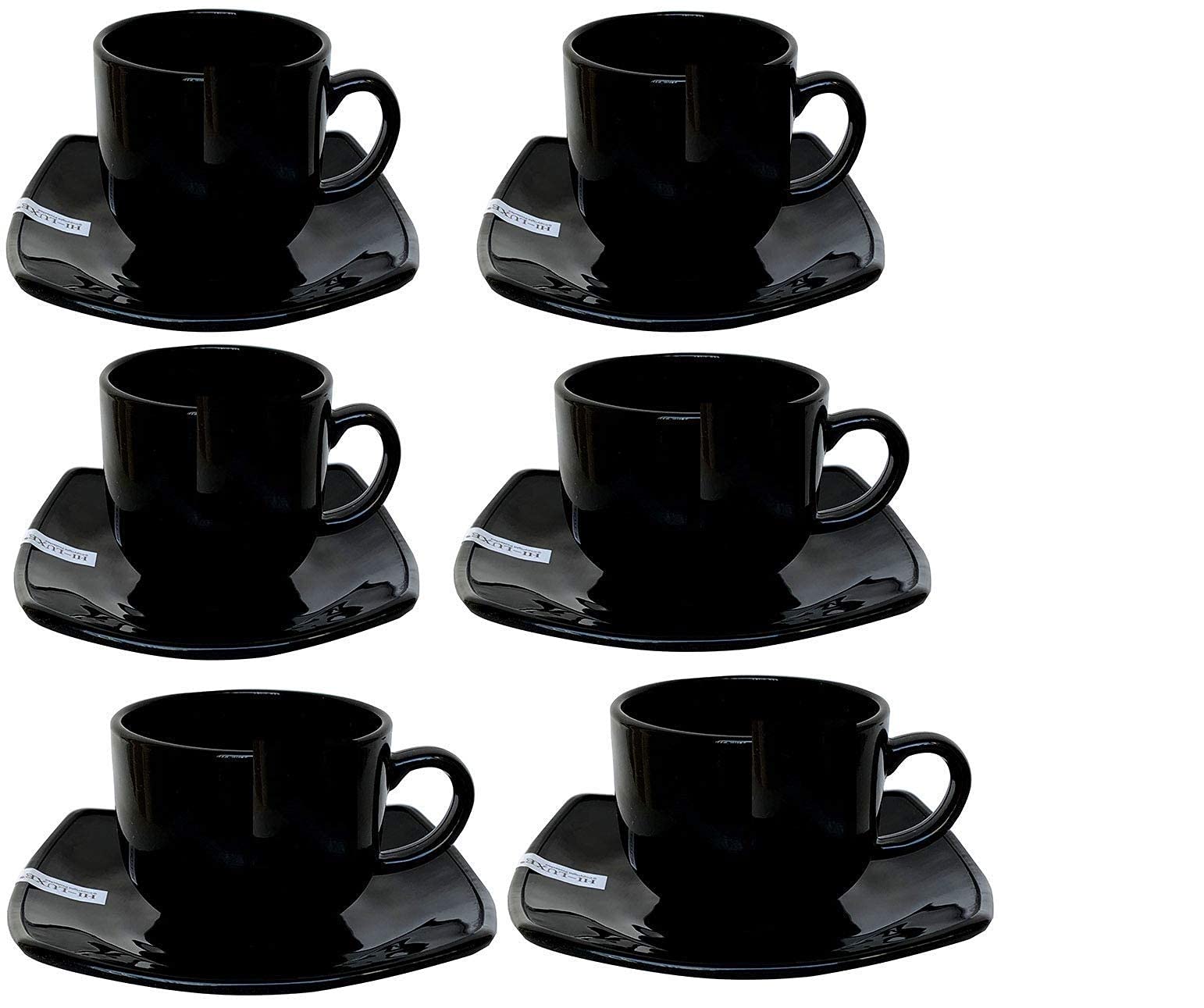 Home-Cart Cup & Saucer,Tea Set,Dinning-Ware (12, Iconic Black) 2