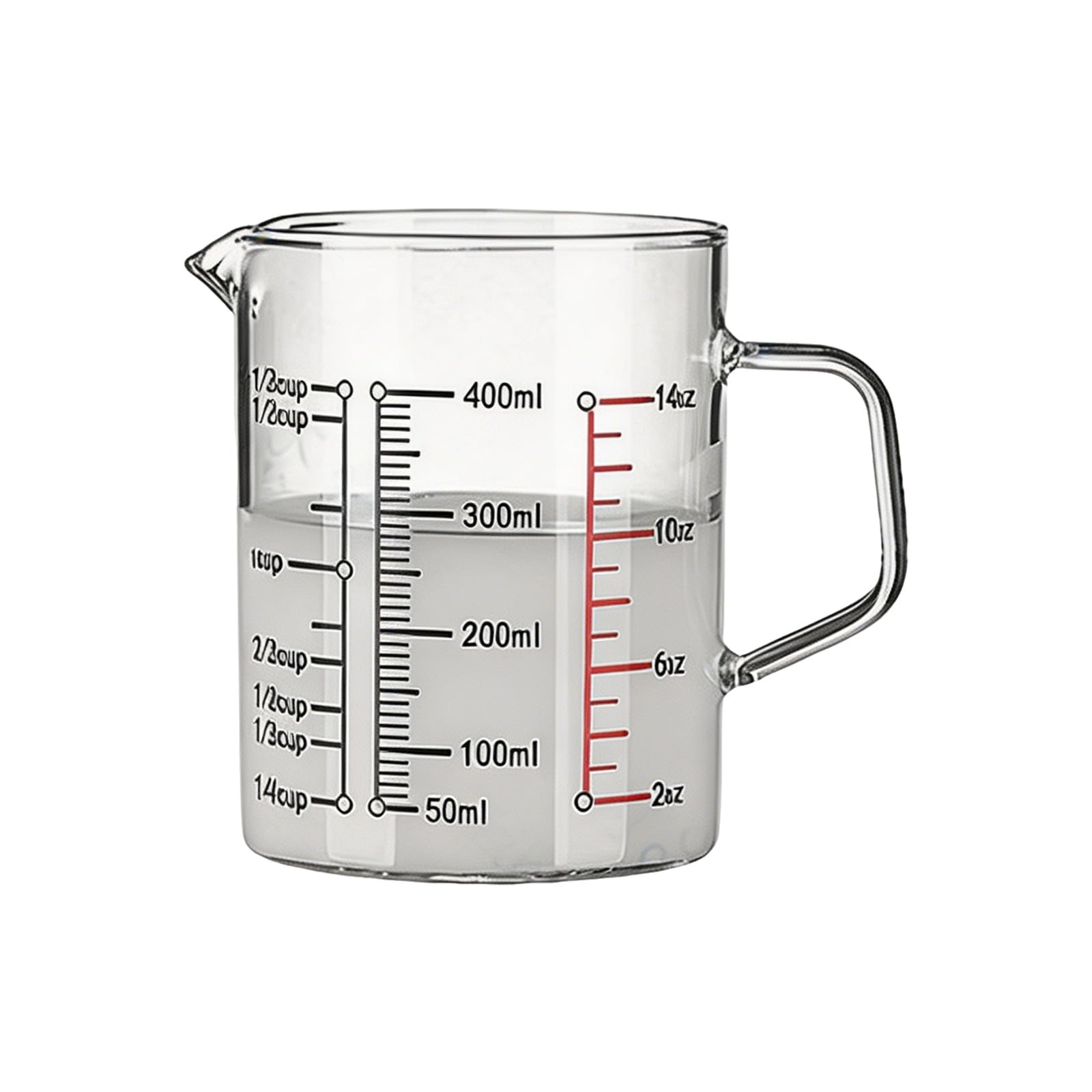 Qusinfc Sturdy Glass Measuring Cup Multiple Capacity Home Baking Essential Equipments for Kitchen Use Liquid and Dry Measuring Cup