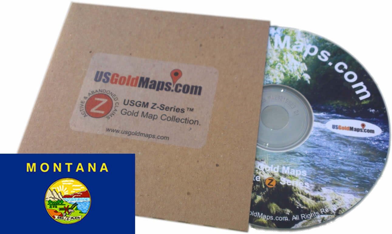 Montana - USGM Z-Series Active and Abandoned Gold Placer & Lode Claims Prospecting Maps - [ for Google Earth ]