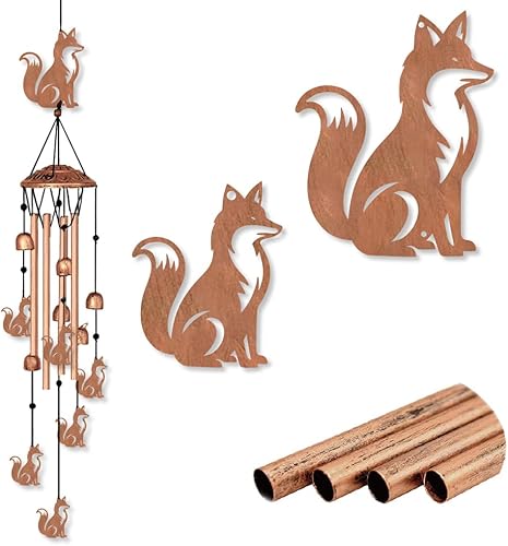 Miniatura 13 de INFUNLY Campanillas de viento de hadas para exterior de 5.5 x 5.4 pulgadas, carillón de viento de metal con patrón de luna, carillón de viento de