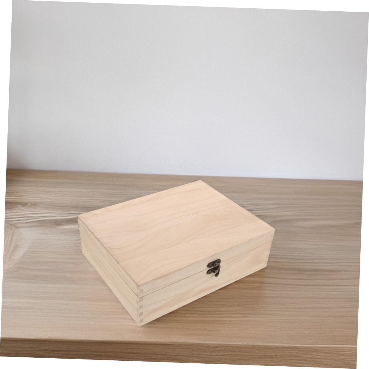 Alipis 2pcs Large Capacity Wooden Jewelry Organizer Box with Lock and Compartments, Unfinished Wood Treasure Chest for Earrings Necklaces Rings Storage at Home and Travel