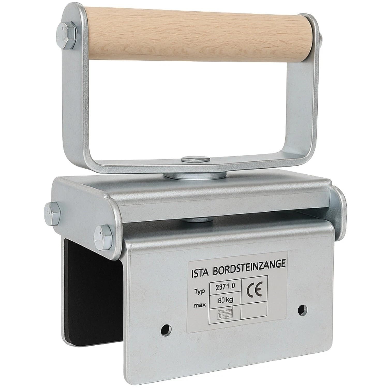 Produktbild von Schwerlast-Steinzange 8 Zoll – Aus Kohlenstoffstahl, Lasergeschnitten, Tragkraft 330 Kg, Öffnung 10–24 Cm, Selbstsichernde Muttern, Rot/gelb, Für Bordsteine Und Pflastersteine