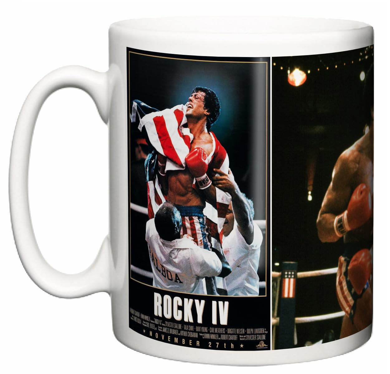 Image is Everything IIE, Rocky IV Original Boxing Movie Poster and Scene 1985 Sylvester Stallone Carl Weathers Dolph Lundgren 11oz Ceramic Tea Coffee Mug Gift
