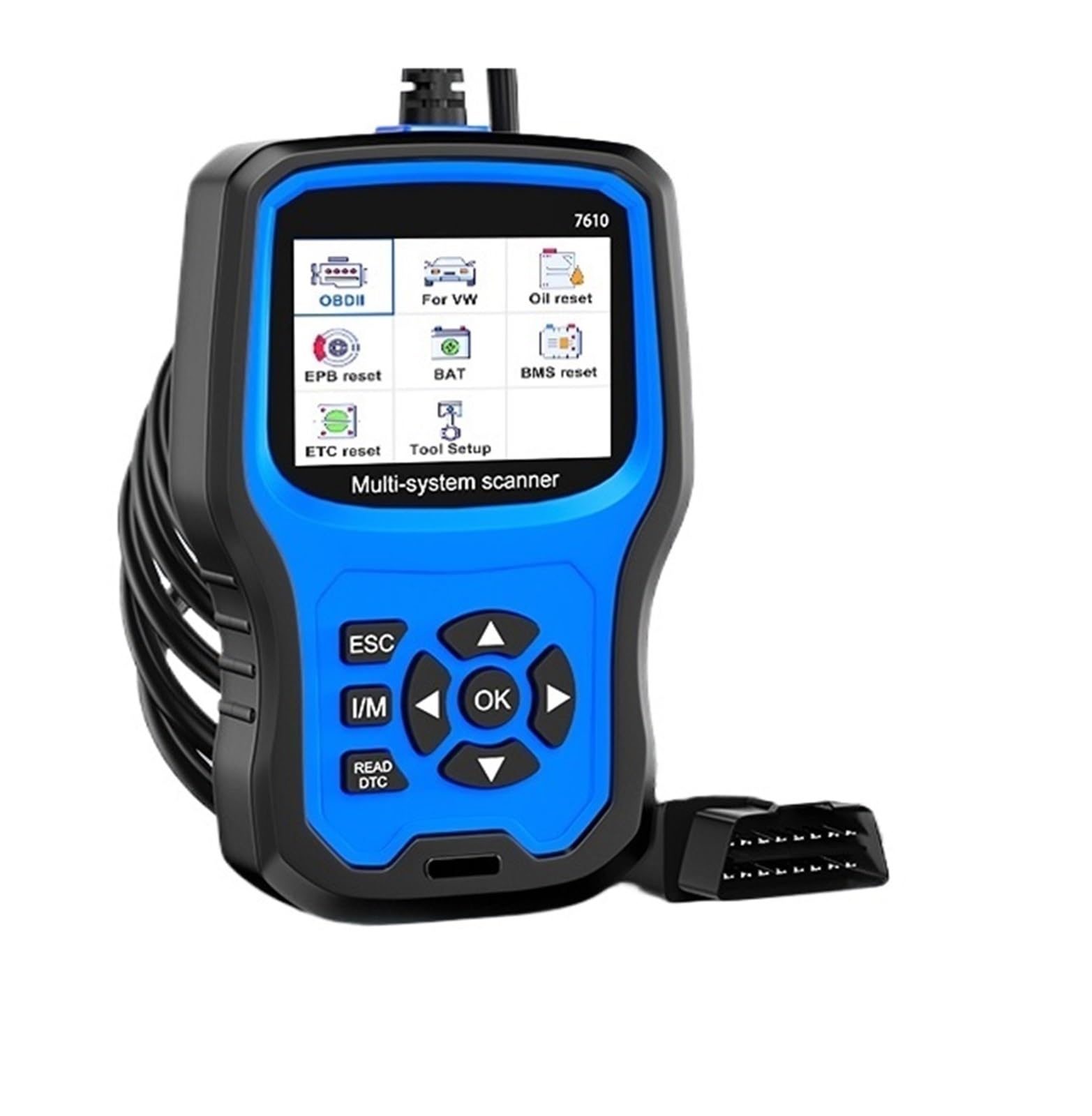 Escáner para Coche, Escáner automotriz OBD2 7610, lector de códigos todos los s, aceite, DPF, ABS, SRS, reinicio, herientas diagnóstico for automóviles