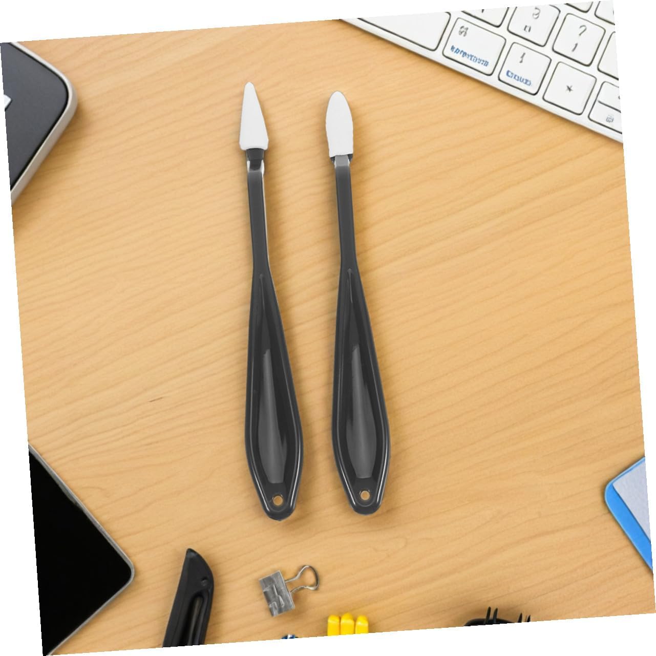 Alipis Artist Sketching Blending Stumps with Replacement Wiper Heads, Black Drawing Art Blenders for Students, High Precision Highlighting and Correcting Tools for Paper Sketching