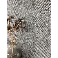 Carta Da Parati Grigio Argento Metallico - Tessuto Non Tessuto, Moderna, Design A Linee, 10.05x0.53 M - Foto 2