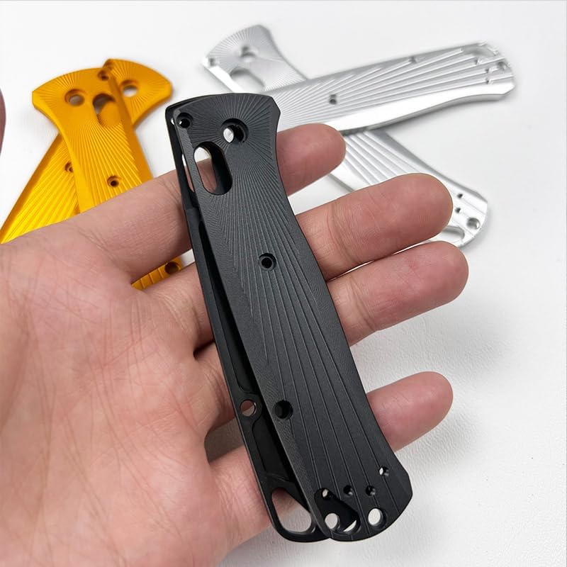1 Pair Non-Slip CNC Aluminum Alloy Scale Handle Replacement Fits for Bugout 535(Silver)