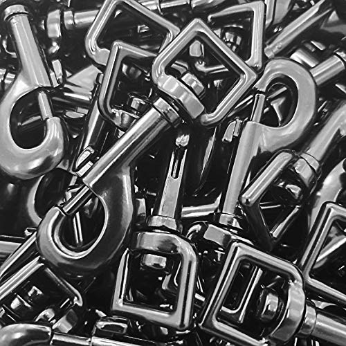 Ganzoo Karabiner-Haken mit Drehgelenk L: 87 mm, Bolzenkarabiner für Hunde-Leine, 2 Stück, Wirbelkarabiner, für Paracord 550 Hundehalsband, legierter Stahl, Schnapp-Karabiner Drehkopf, Farbe: Schwarz