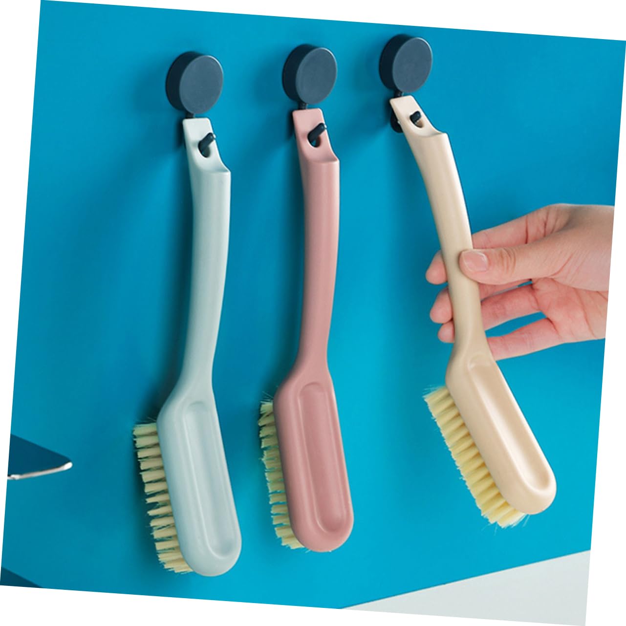 PACKOVE 15piezas Cepillos De Limpieza para Zapatos Cepillo De Mango para Ropa y Superficies De Baño Accesorio Multifunional De Limpieza Pastel