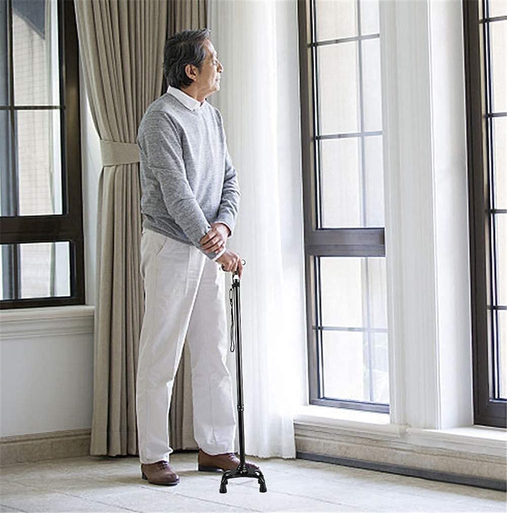Bastones Bastón de Cuatro Patas Aleación de Aluminio Resistente y liviano Alturas Ajustables retráctiles con luz LED Base cómoda para Hombres y Mujeres Star of Light