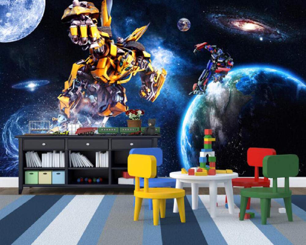 Papier peint Transformers 3D pour transformer un mur de salon sans relief
