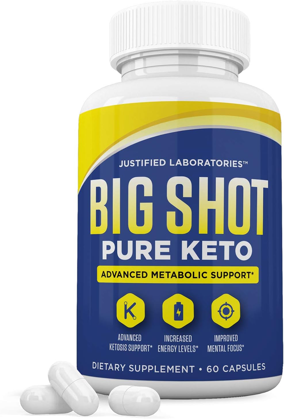 Big Shot Pure Keto Pills Advanced BHB Ketogenic Supplement Exogenous Ketones Ketosis Support for Men Women 60 Capsules