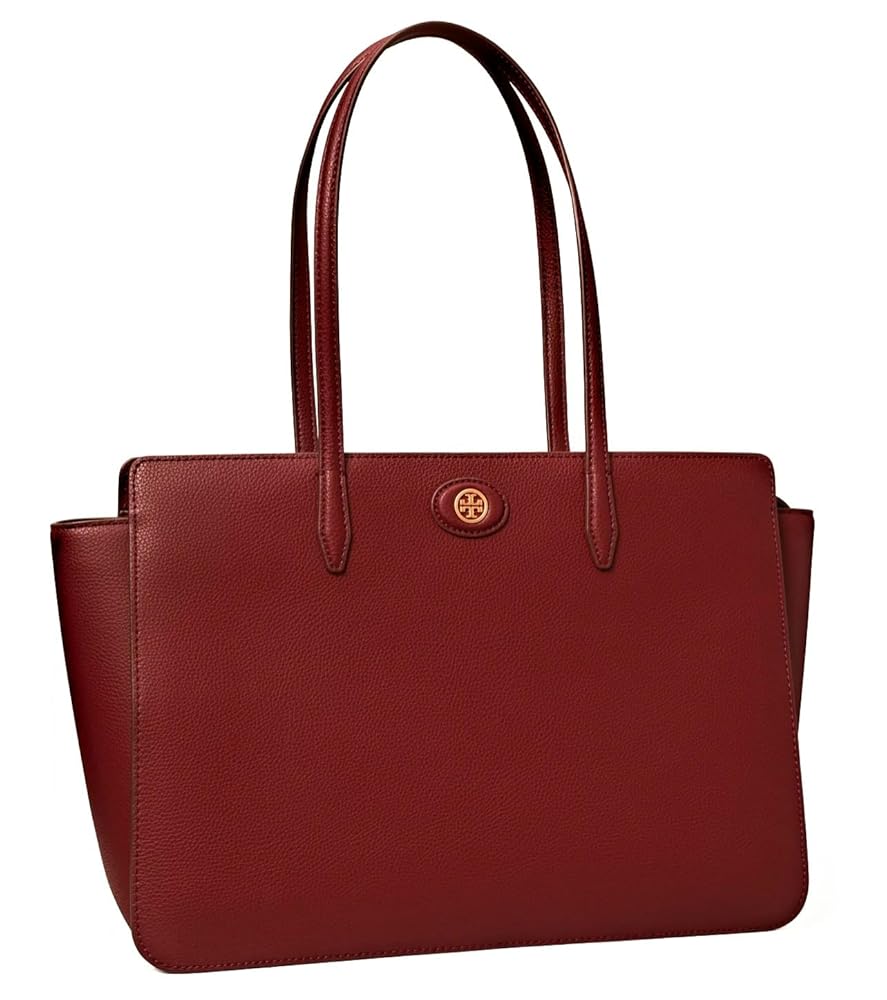 【TORY BURCH】ロビンソンペブルレザートート Tory Burch Robinson Pebbled Leather Tote, Claret, 10.6'' x