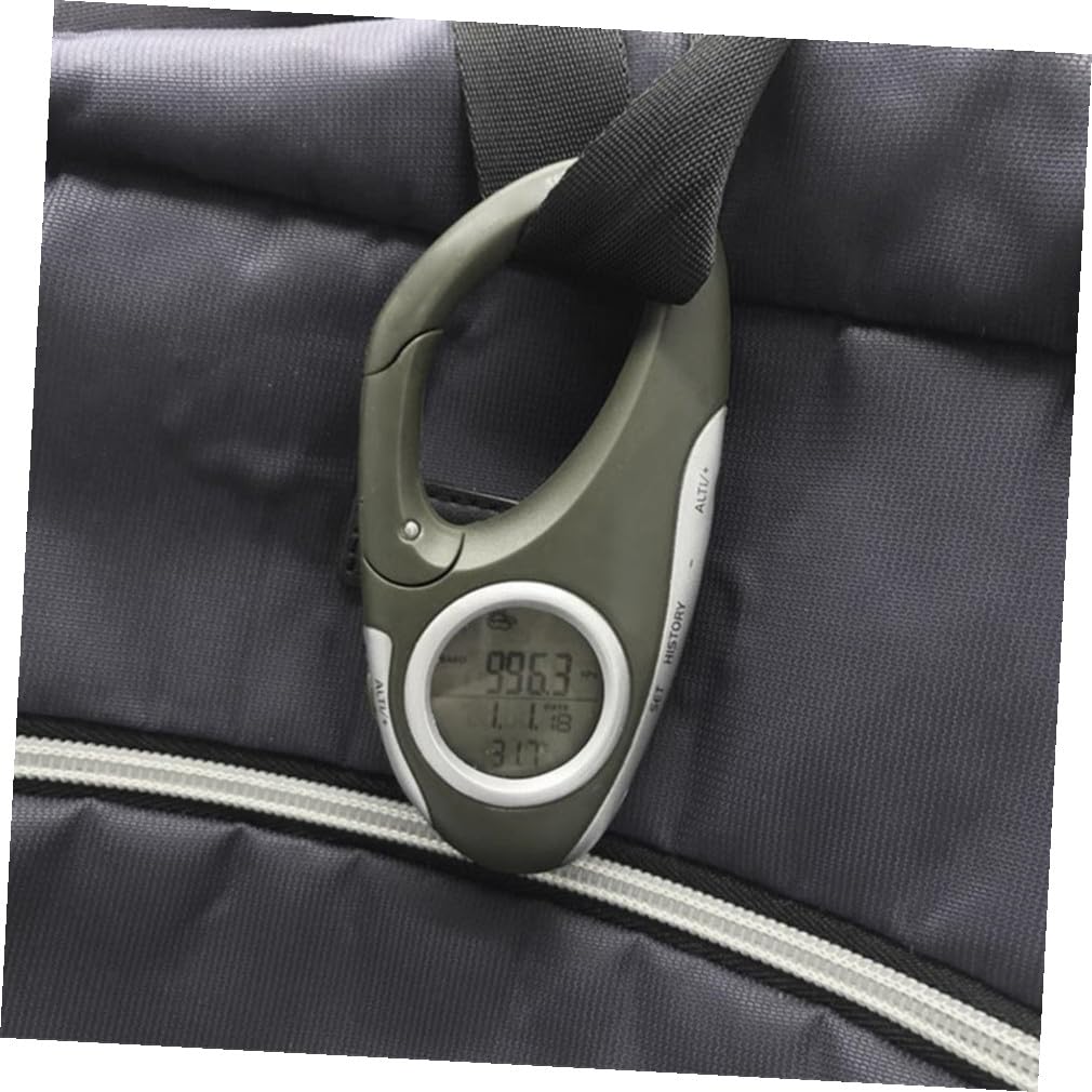 BESPORTBLE 3 Pezzi Altimetro Portatile Termometro da Pesca Altimetro Alpinismo Termometro da Alpinismo Moschettone Termometro Termometro Portatile ABS Alpinismo Orologio Elettronico