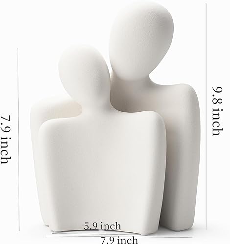Estatuas de cerámica para pareja para decoración del hogar, figuras de pareja abrazadas para decoración de estantes y mesas, esculturas románticas