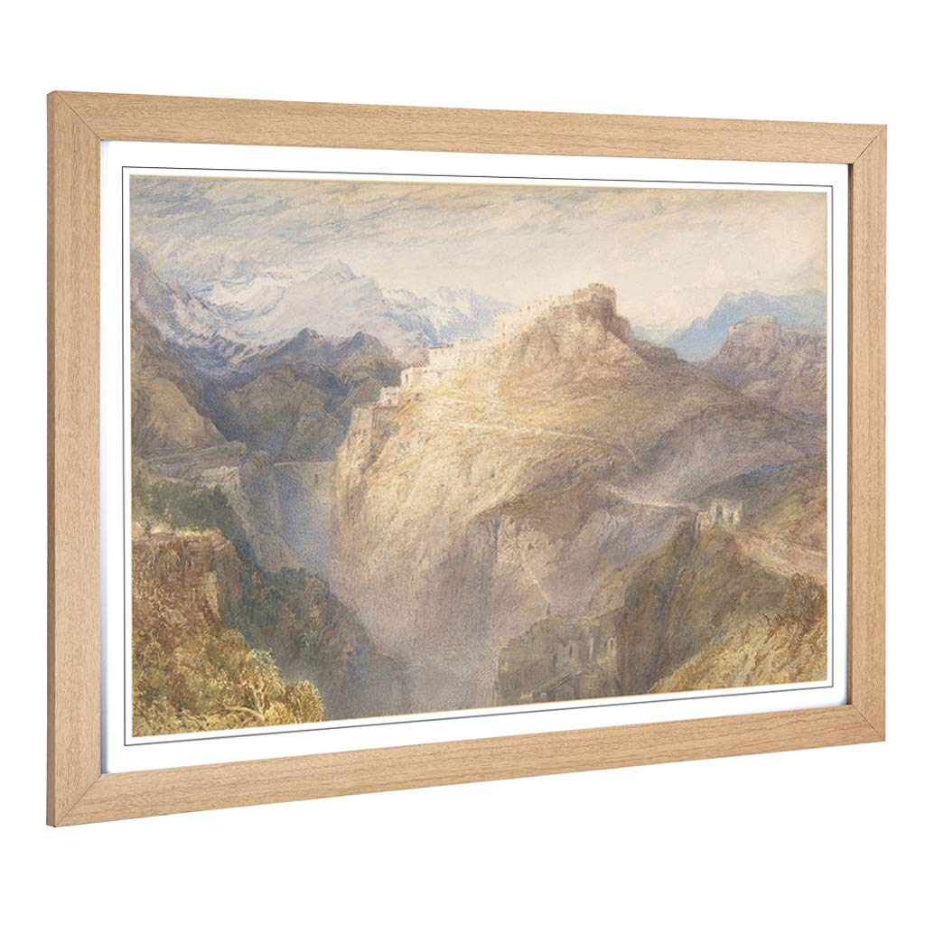 Big Box Art Framed Print of J.M.W (Joseph Mallord William Turner) Fort Design | Wall Art Picture| Home Decor for Kitchen, Living Room, Bedroom, Office, Oak, A2 / 24.5x18 Inch / 62x45cm