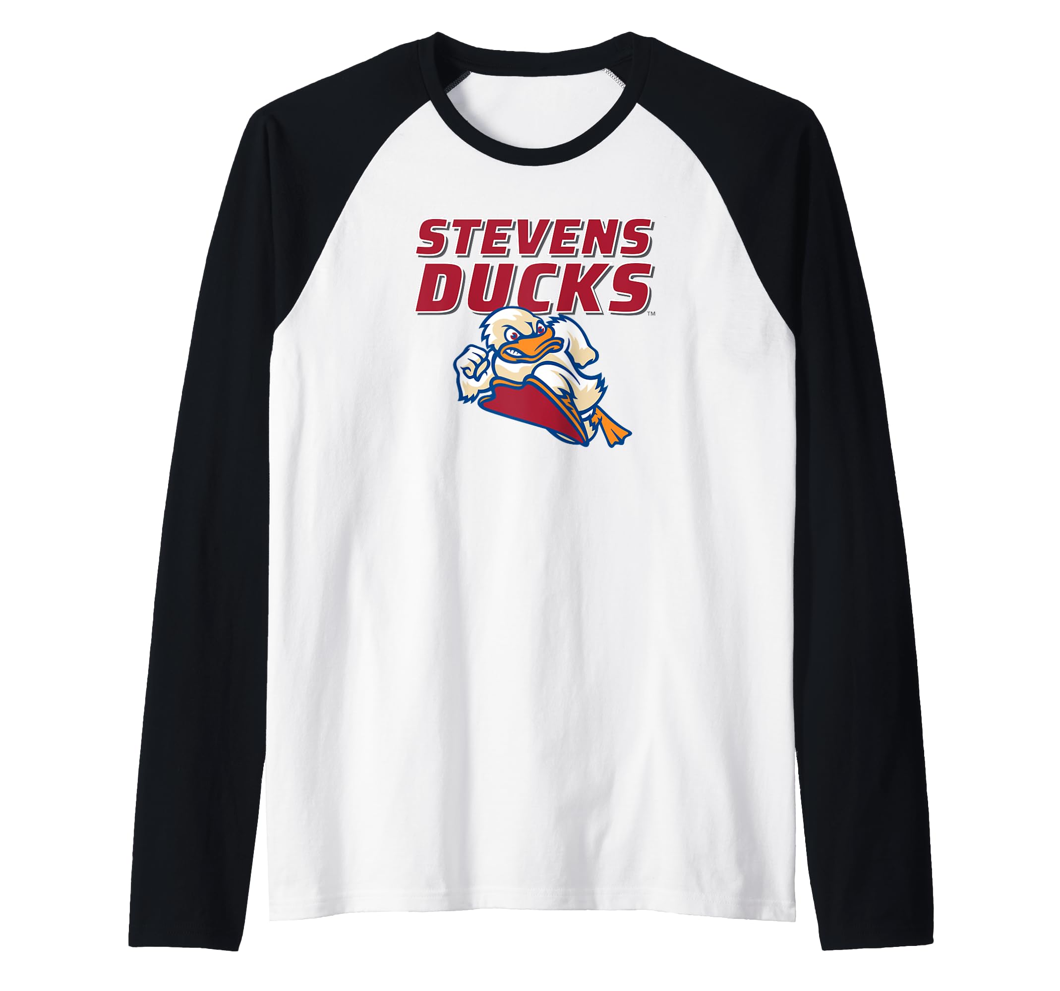 Stevens Institute of Technology Stevens Ducks Logo Raglan Baseball Tee