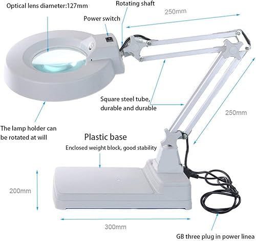 Miniatura 3 de Lupa LED 10X con luz, lámpara de lupa de escritorio vinmax con luz LED, lámpara de lupa de brazo ajustable, lupa, lente de dioptría, lupa plegable,