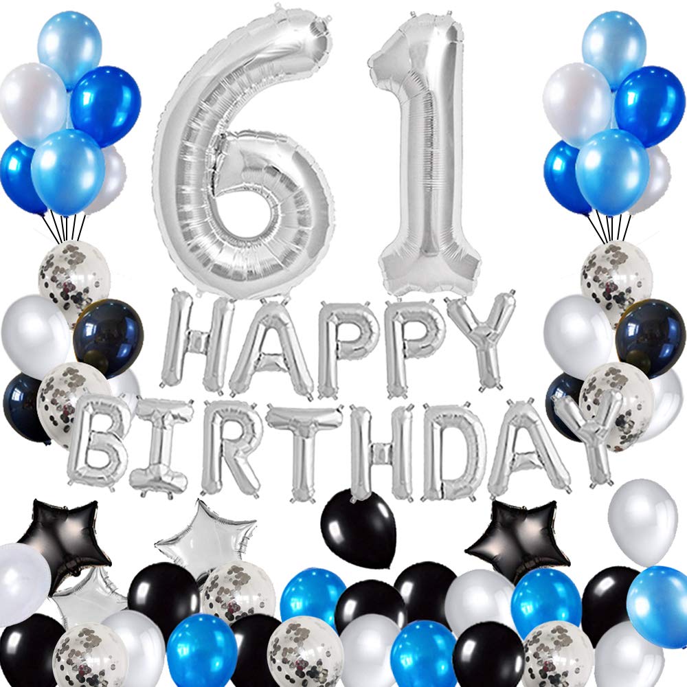 Amazon.com: Risehy 61st birthday Decorations Birthday Party Supplies ...