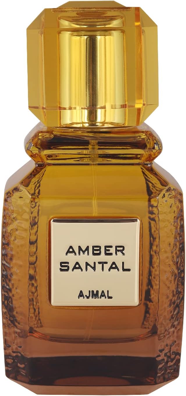 Ajmal Amber Santal Eau de Parfum 100 ml | Perfume for Men & Women | Long Lasting Woody Amber Fragrance Made in Dubai | Warm Sandalwood & Spicy Notes | Luxury Arabic Scent