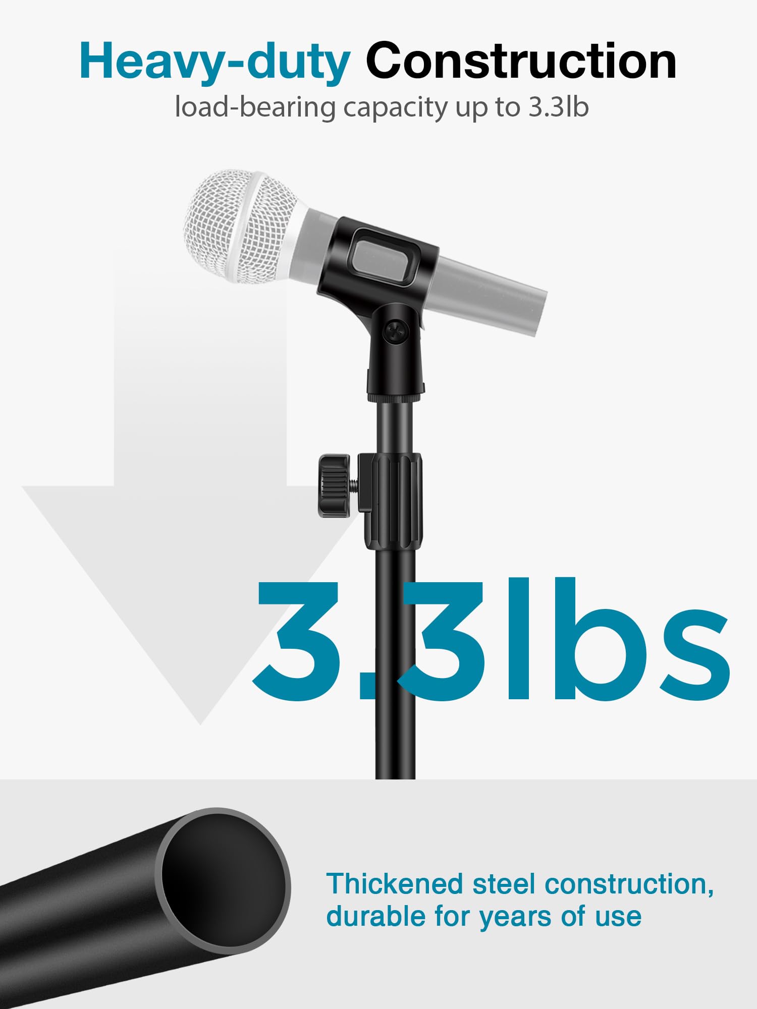 InnoGear Supporto per microfono da tavolo, regolabile, con clip per microfono e vite da 5/8" maschio a 3/8" femmina, per Blue Yeti Snowball Spark e altri microfoni, confezione da 4