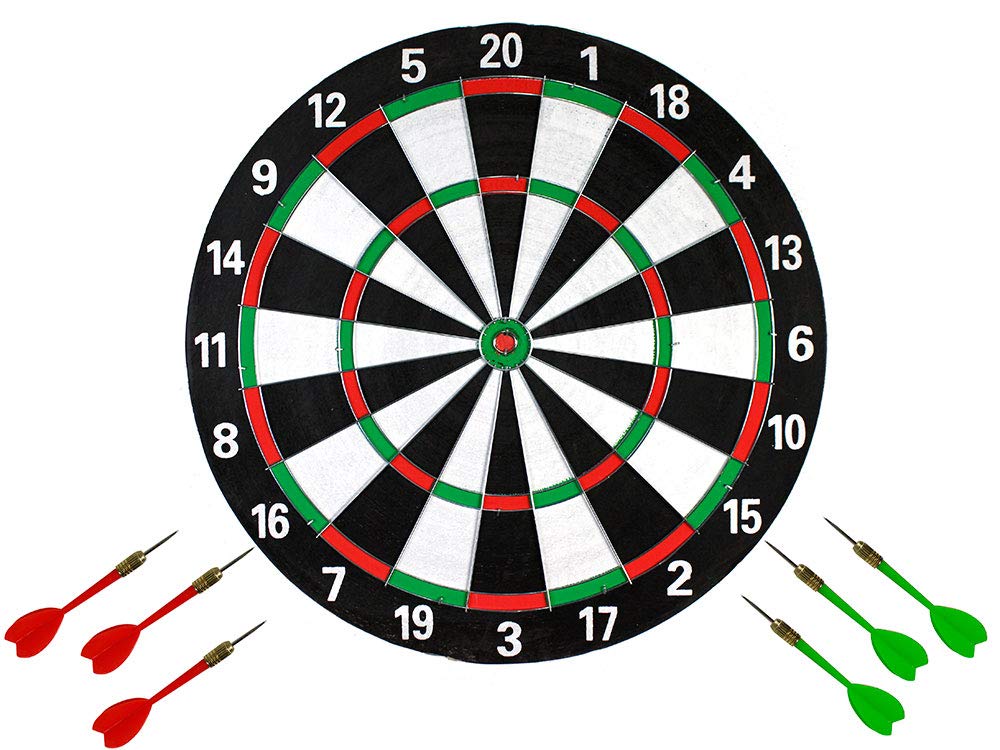 Vetrineinrete® Bersaglio tiro a Segno dardo con Freccette Giochi con Freccette per Bar Locale casa da 41 36 22 29 e 15 cm Gioco frecce Doppio Lato con Gancio da Parete